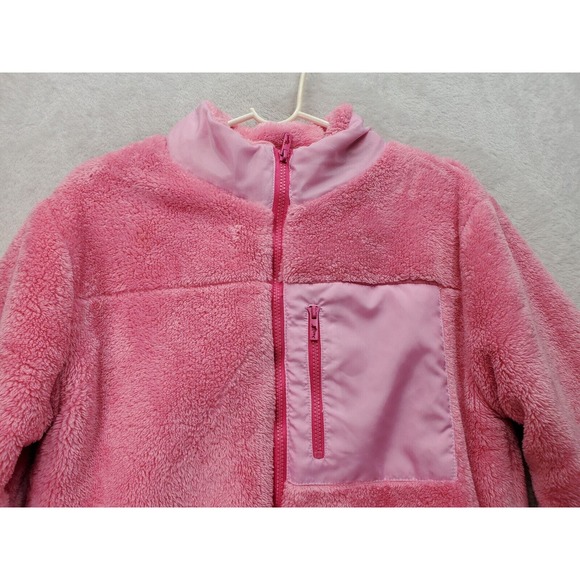 Tommy Bahama Jacket Girls Size 16 Pink Faux Fur Polyester Long Sleeve Full Zip - Picture 4 of 9
